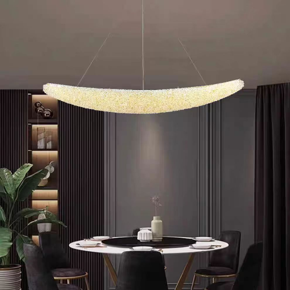 Candelabru Modern cu Cristal, Telecomanda, PRAGA, 31W, Lumina Calda/Neutra/Rece, Lungime 80 cm, Auriu, Inaltime reglabila