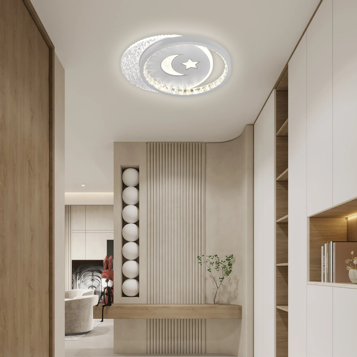 Lustra LED PERU 34W, 2 Cercuri, lumina Rece/Calda/Neutra, Alb