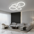 Lustră LED Linnea cu Telecomandă, 74W, 3000K/4000K/6000K, Dimabil, Alb, Cristale