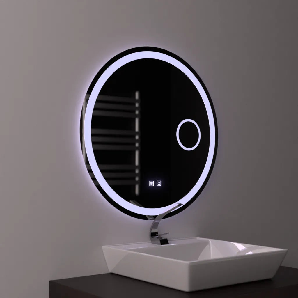 Oglinda LED Rotunda 60cm, Touch Luxor, Sistem Dezaburire, Dimabila