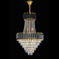 Candelabru Cristal VERSAILLES Grande Supremo, E14, Diametru 60cm x Inaltime 90cm, Auriu Lucios si Negru, Inaltime Reglabila