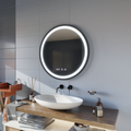 LED Touch zrkadlo NOVARA Systém odmrazovania, Hodiny a teplota 50 cm Rám čierny kovený