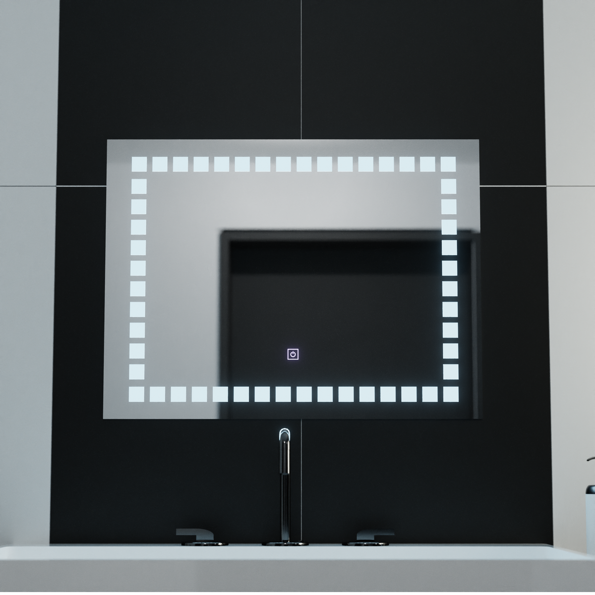 Oglinda LED Rectangulara, 80x60cm, Grid Light Basic Touch