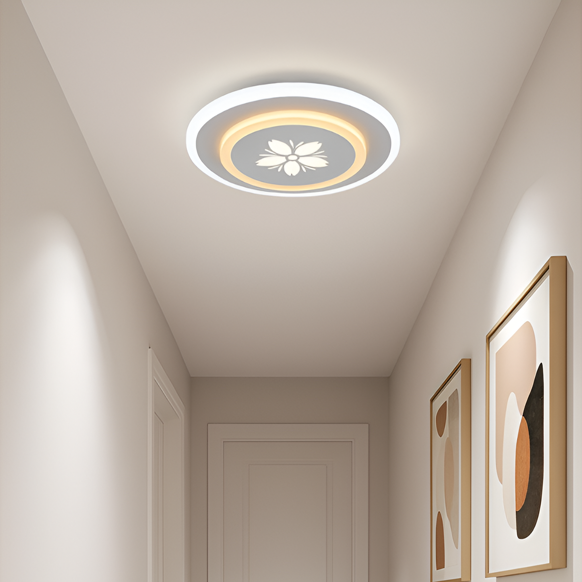 Lustra LED GUARELLA, 39W, Rotunda, lumina Rece/Calda/Neutra, Alb