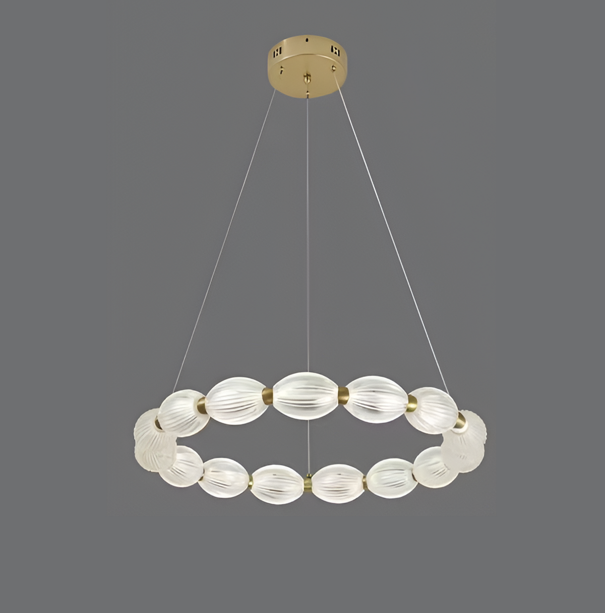 Lustra LED suspendata FAUSTO II, 42W, lumina Rece/Calda/Neutra, Inaltime Reglabila, Auriu
