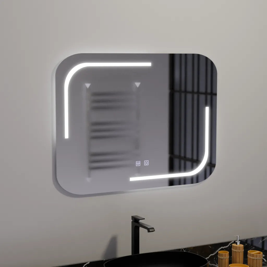 Oglinda LED Rectangulara, 80x60cm, ECLISSA Touch, Sistem Dezaburire, Dimabila