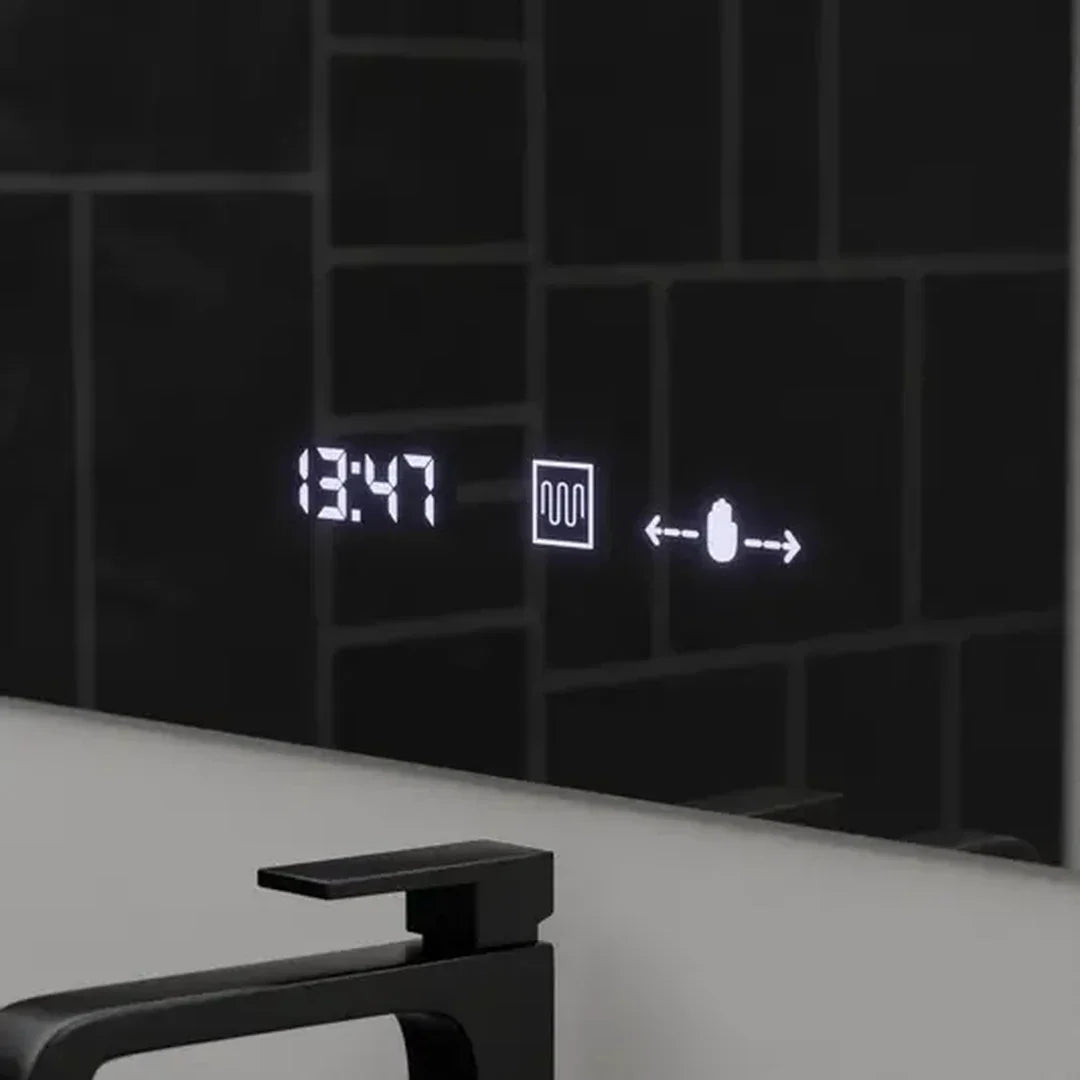 Oglinda LED Rectangulara, 100x75cm, ABSOLU MotionGlow Marcello, Sistem Dezaburire, Ceas & Termometru, Lupa Cosmetica, Dimabila, imaginea 4
