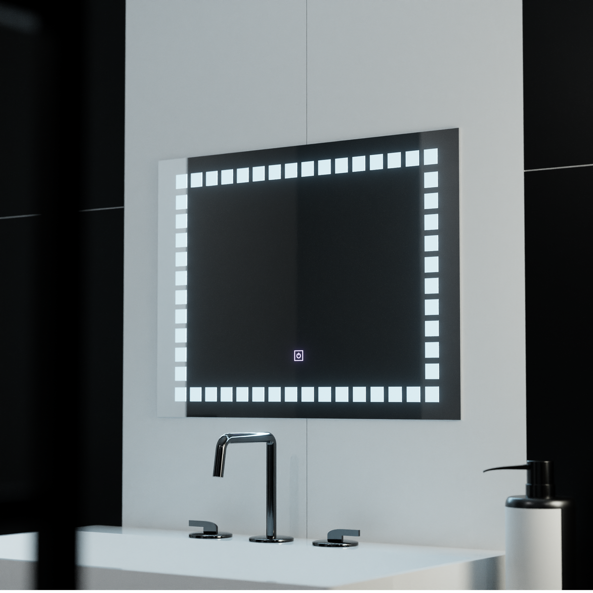 Oglinda LED Rectangulara, 80x60cm, Grid Light Basic Touch