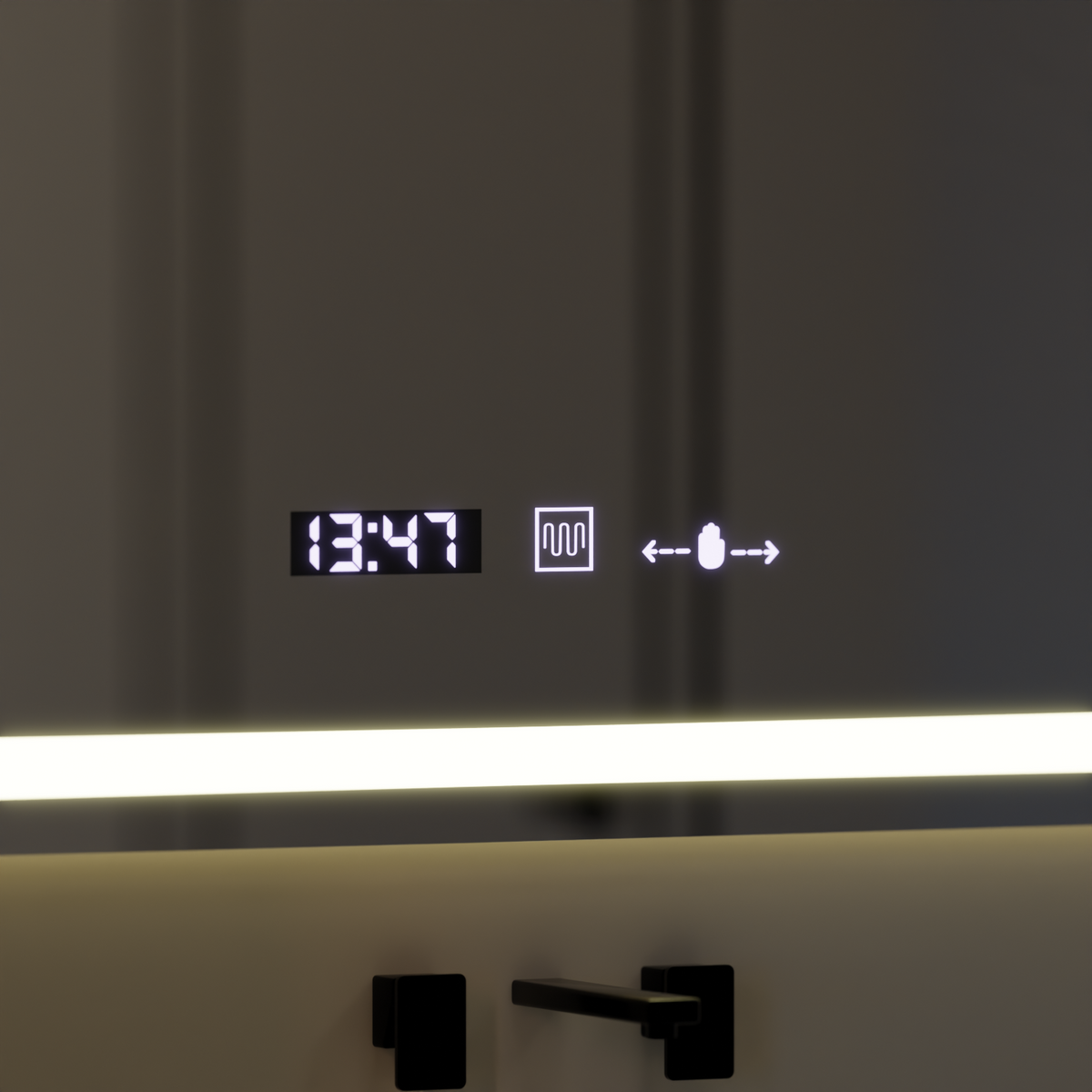 Oglinda LED Rectangulara 120x80cm Vérité MotionGlow Marcello, Sistem Dezaburire, Ceas & Termometru, Dimabila W09/120X80BTRGB