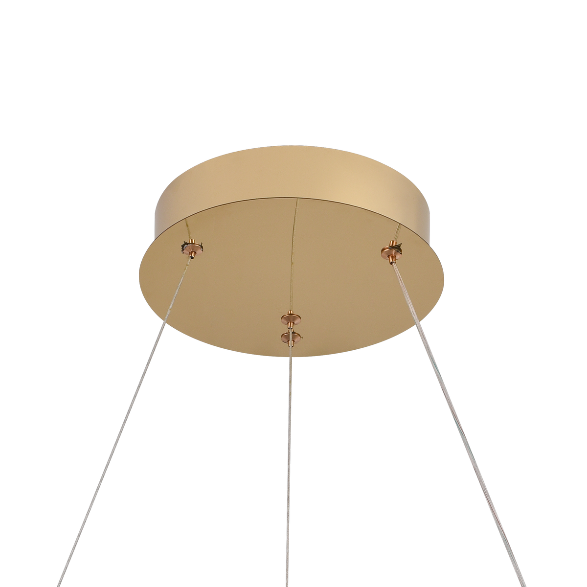 Lustra LED cu Telecomanda, LLC135/2GD, Cristal si Metal, 54W, 2 Cerc, Dimabila, Inaltime Reglabila, Lumina Rece/Calda/Neutra 3000K/4000K/6000K, Iluminat Luxos