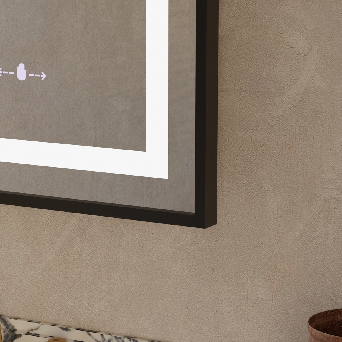 Oglinda LED Rectangulara, 60x80cm, Verite Majeste Noir Motion Glow Marcello, Sistem Dezaburire, Ceas & Termometru, Dimabila, imaginea 4