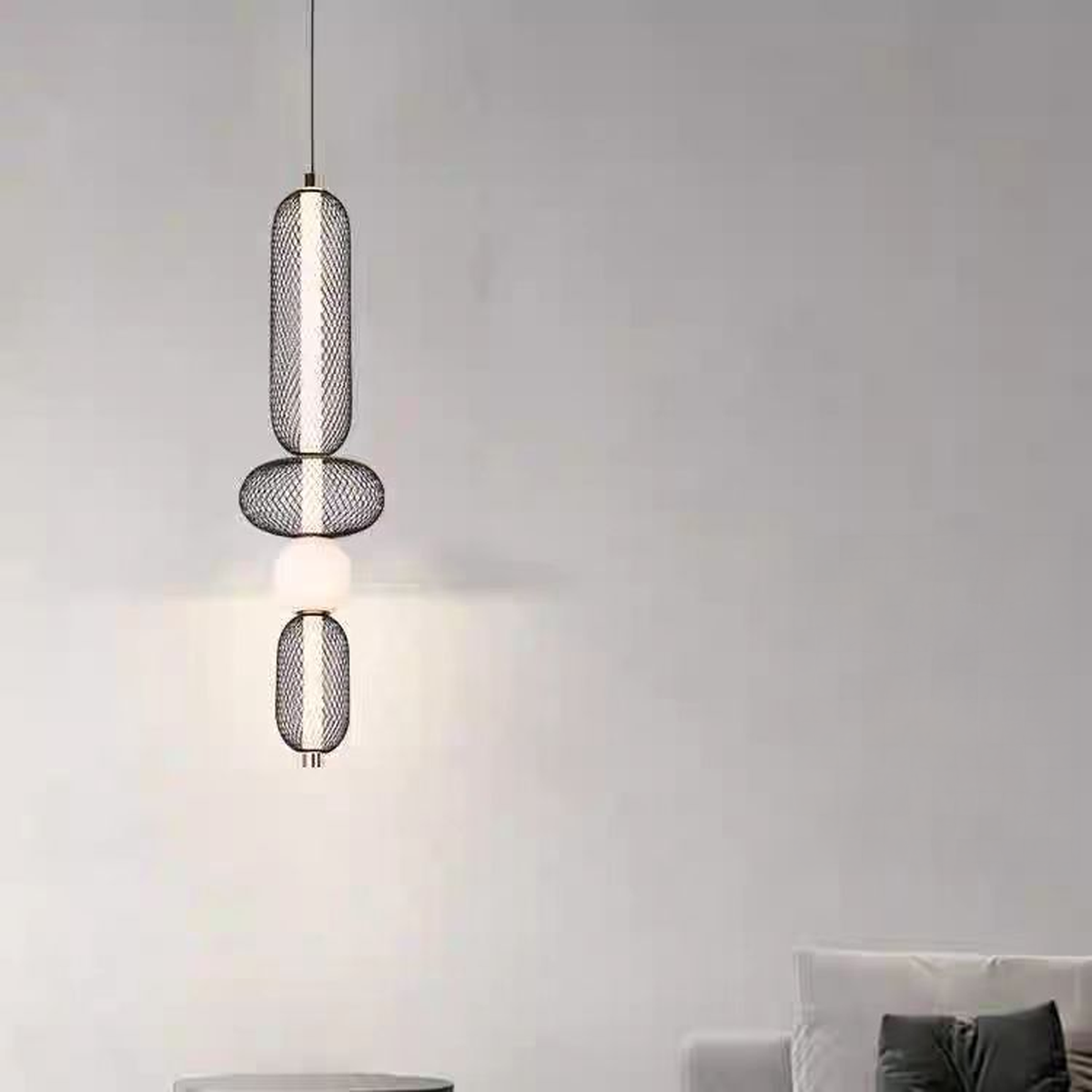Lustra LED Suspendata LM551/4BK, 24W, Lumina 3000/4000/6000K, Negru, Inaltime Reglabila