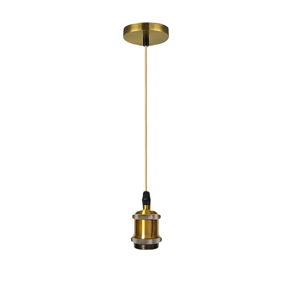 Antique Chandelier, 1xE27, 100cm, Metal, Gold, imaginea 1