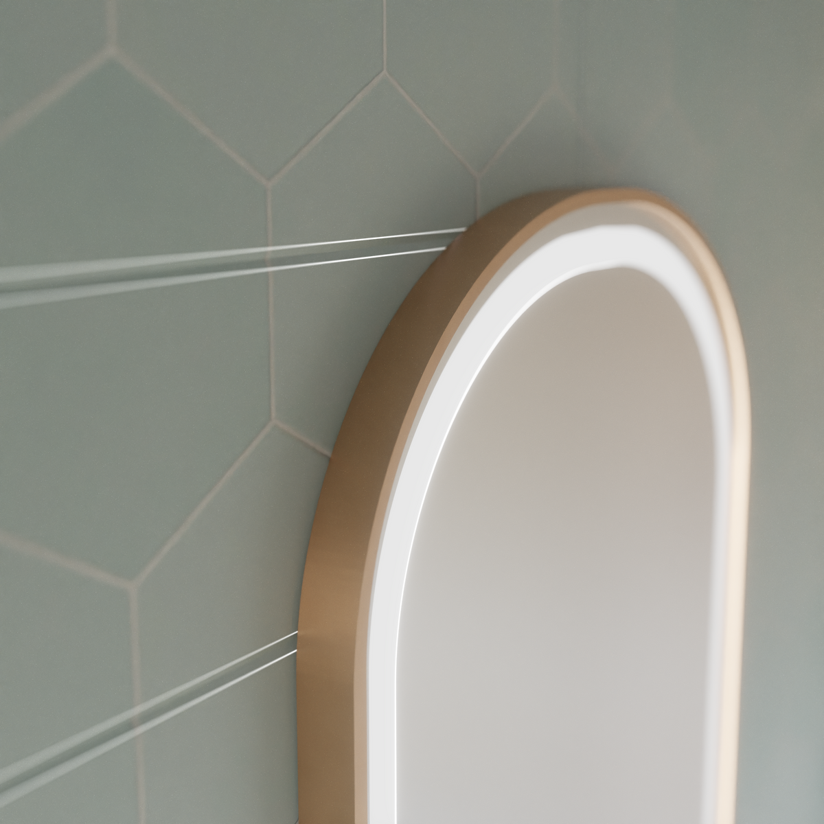 Oglinda LED Touch Impora Sistem Dezaburire 50x80 cm Rama Rose Gold