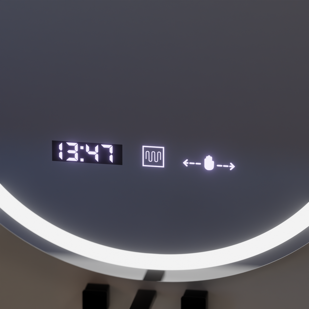 Oglinda LED Ovala, 50x80cm, Eminence MotionGlow Marcello, Sistem Dezaburire, Ceas & Termometru, Dimabila