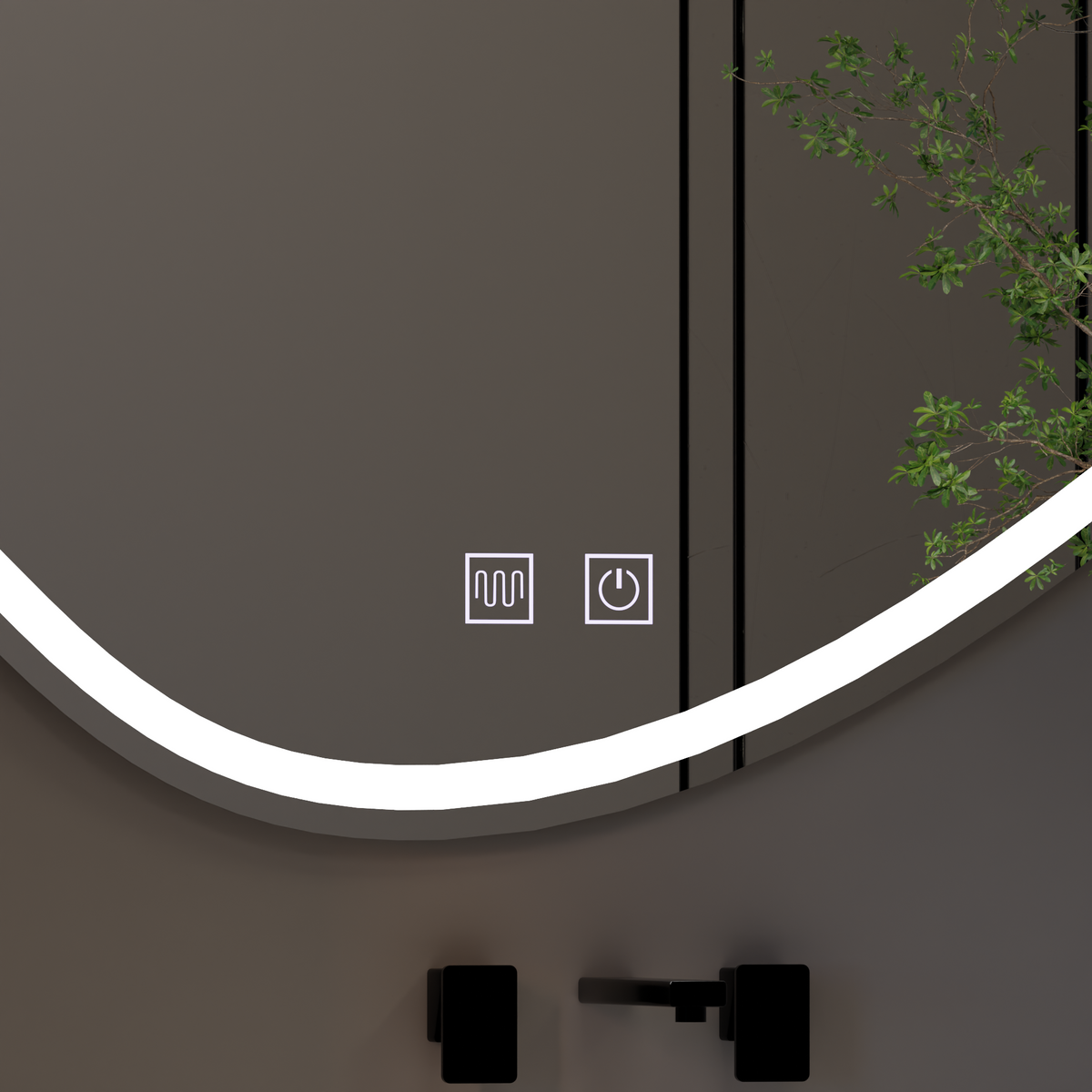 Oglinda LED Touch Quassare, Sistem Dezaburire 90x65 cm, imaginea 2