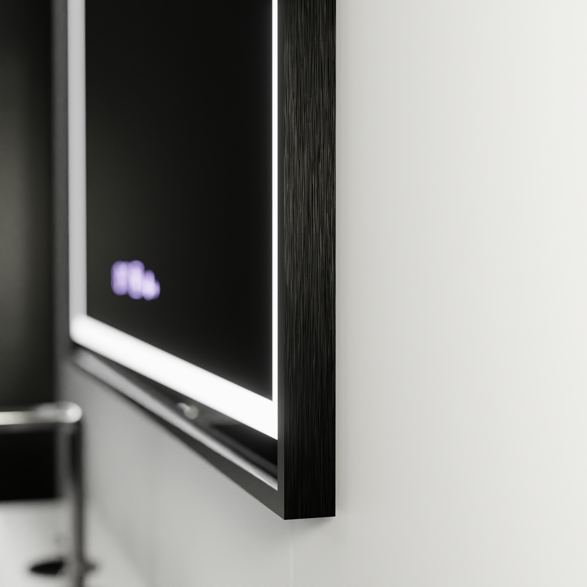 Oglinda LED Rectangulara, 120x80cm, Verite Majeste Noir Motion Glow Marcello, Sistem Dezaburire, Ceas & Termometru, Dimabila
