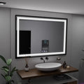 Oglinda LED Rectangulara, 100x65cm, Verite Majeste Noir Motion Glow Marcello, Sistem Dezaburire, Ceas & Termometru, Dimabila