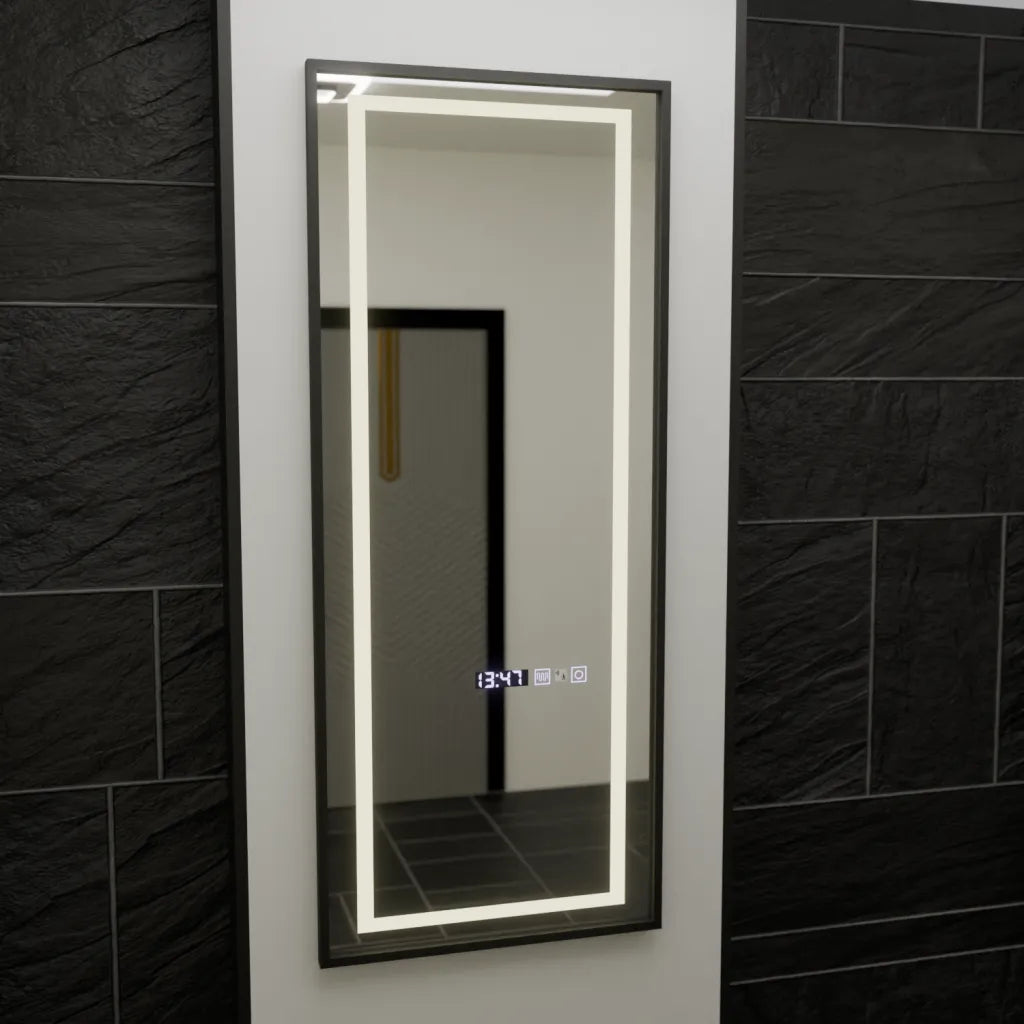 Oglinda LED Rectangula, 60x150cm, Bianca Senzor Radar Marcello, Sistem Dezaburire, Ceas & Termometru, Dimabila, Dressing Couture