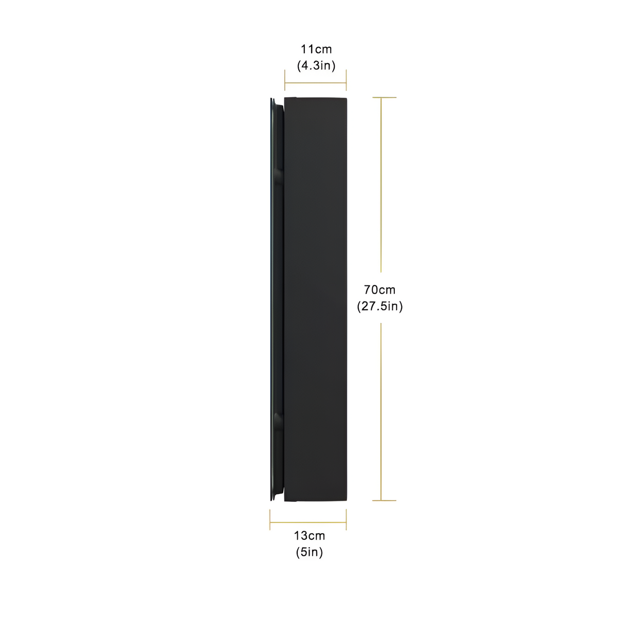 Oglinda LED cu Dulap STRATO 75x70 cm Negru Iluminare Completa si Depozitare Spatioasa