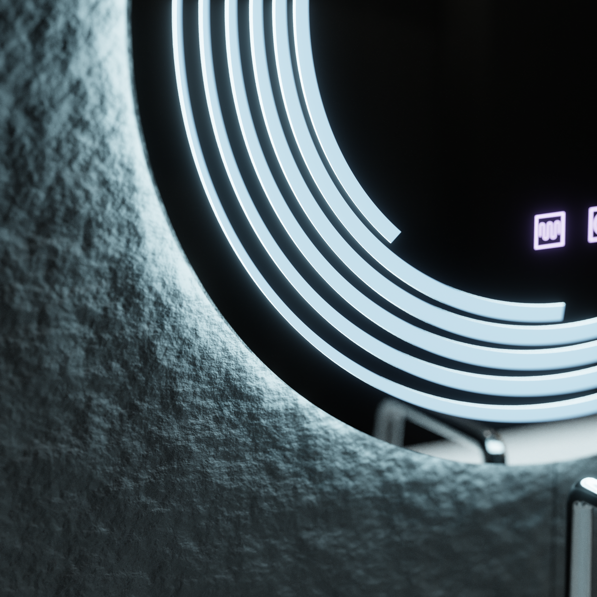 Oglinda LED Rotunda, 60cm, Lira Touch, Sistem Dezaburire, Dimabila