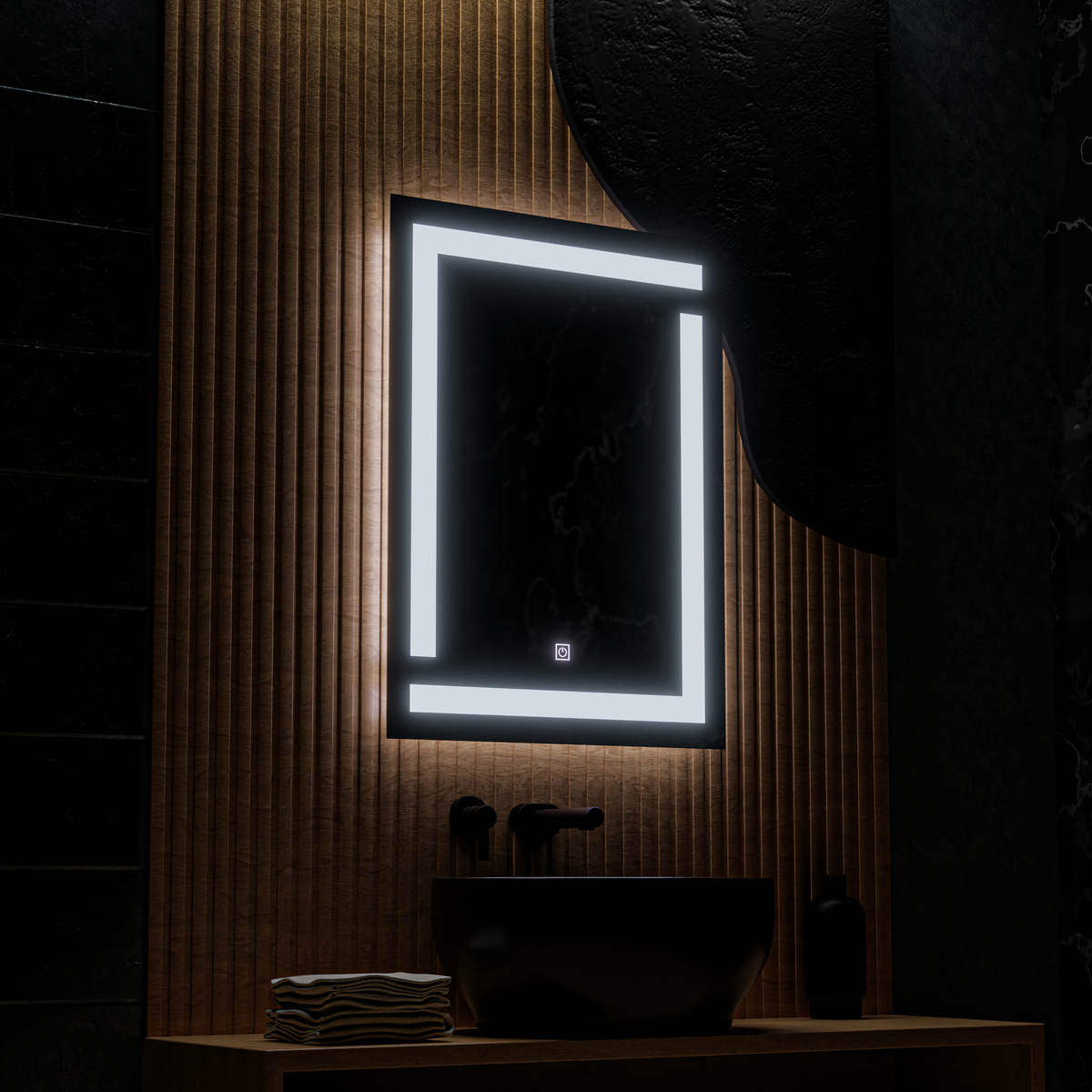 Oglinda LED Giga, 60x80cm, 14W, Touch, Lumina 6000K, imaginea 3