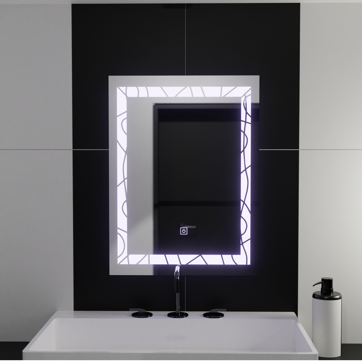 Oglinda LED Rectangulara, 60x80cm, Deco Frame Basic Touch
