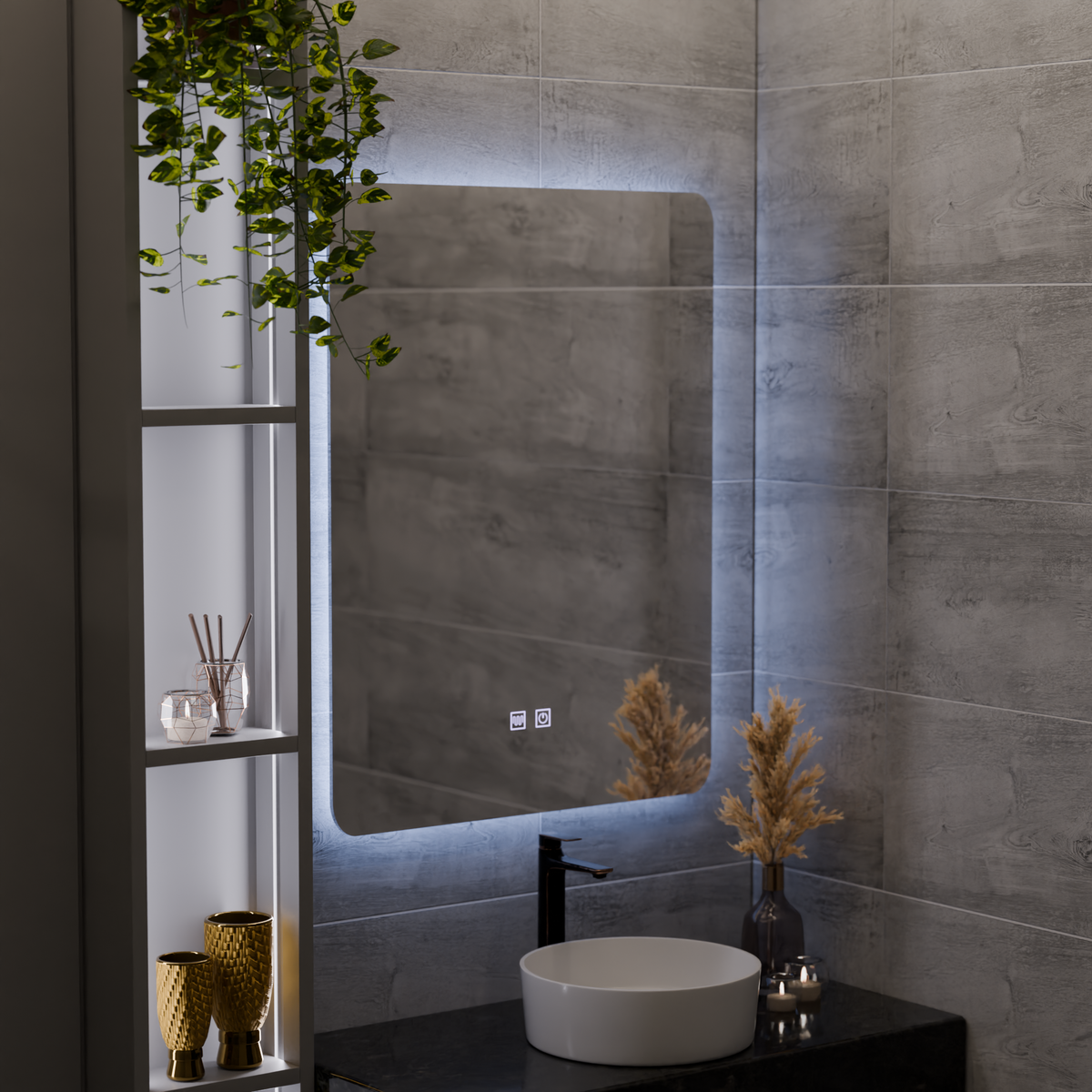 Oglinda LED Touch Alexandra,Sistem Dezaburire 45X60cm