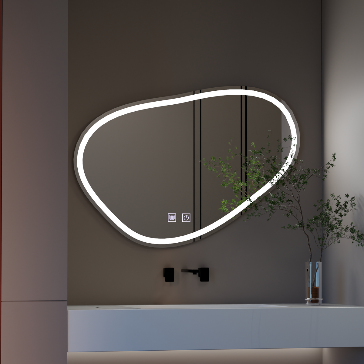 Oglinda LED Touch Quassare, Sistem Dezaburire 90x65 cm, imaginea 3