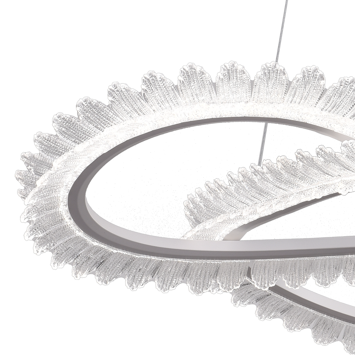 Lustra LED cu Telecomanda LT187WH, Cristal si Metal, 52W, Dimabila, Inaltime Reglabila, lumina Rece/Calda/Neutra, Iluminat Luxos