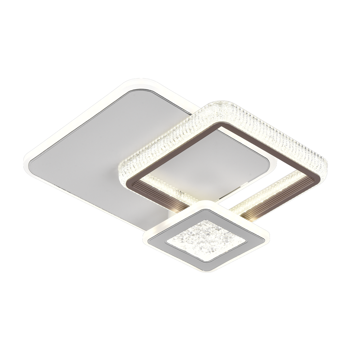 Lustra LED NYXORA 51W, 3 Patrate, lumina Rece/Calda/Neutra, Alb