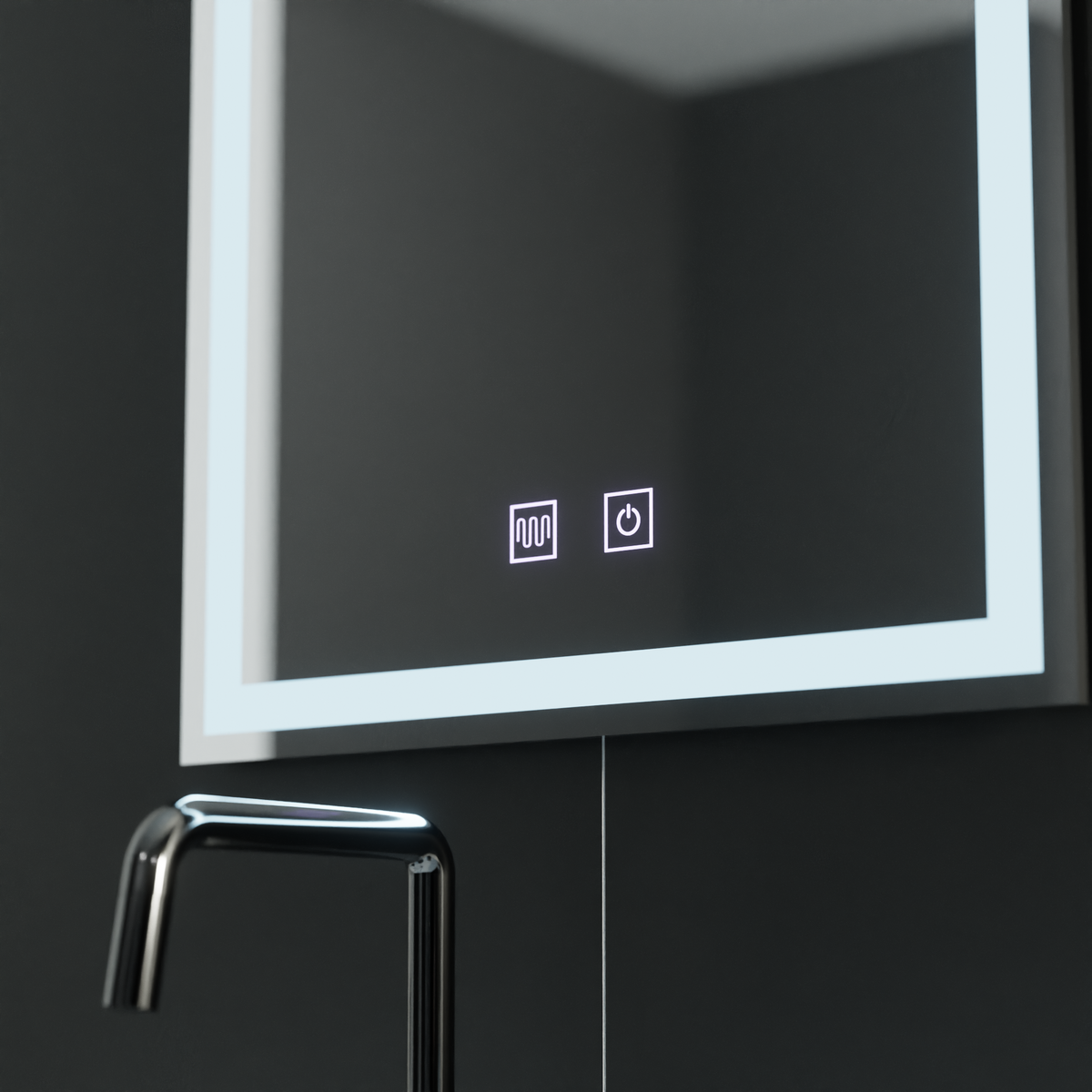 Oglinda LED Rectangulara, 60x80cm, Nox Touch, Sistem Dezaburire, Dimabila