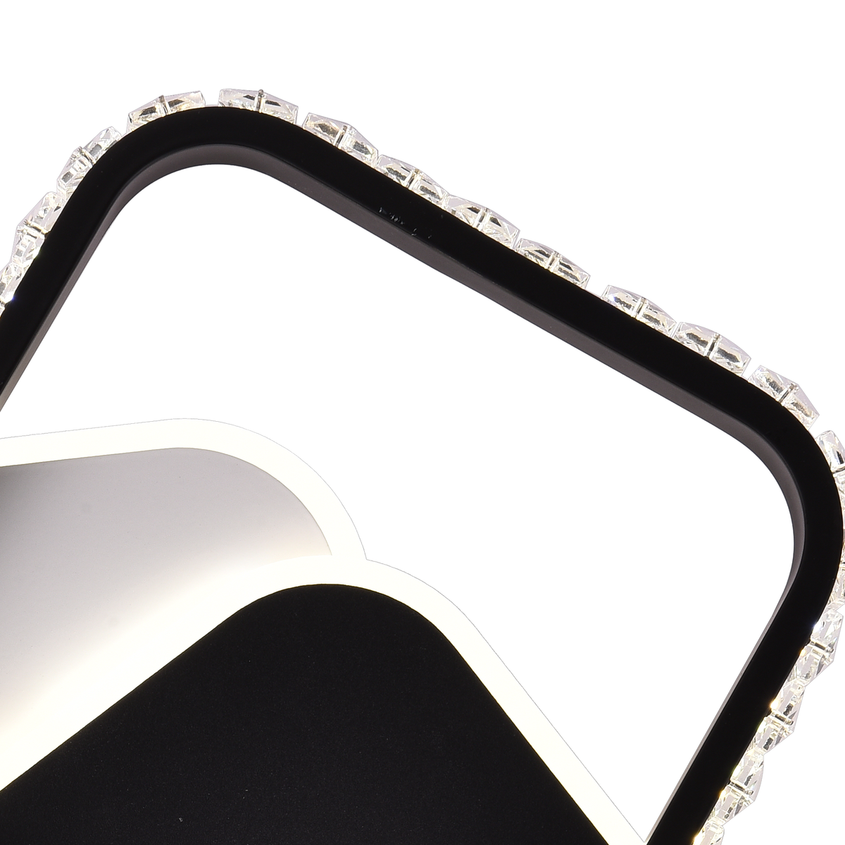 Lustra LED cu cristal PRISMIQ 39W, 3 Patrate, lumina Rece/Calda/Neutra, Negru