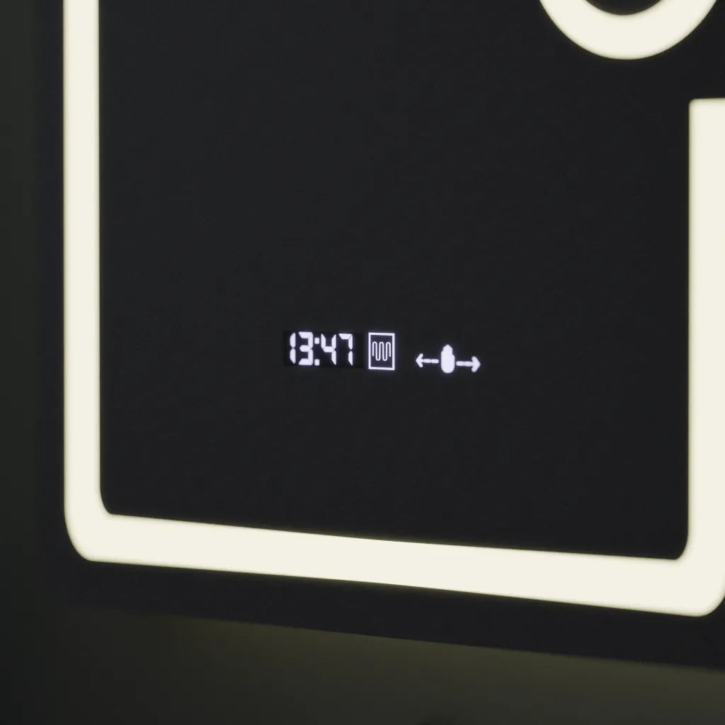 Oglinda LED Rectangulara, 60x80cm, Eclat MotionGlow Marcello, Ceas & Termometru, Sistem Dezaburire, Lupa Cosmetica, Dimabila, imaginea 2