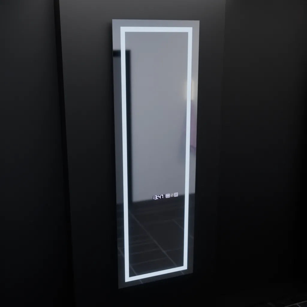 Oglinda LED Rectangulara, 45x140cm, Giulia Senzor Radar Marcello, Sistem Dezaburire, Ceas & Termometru, Dimabila, Dressing Couture