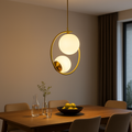 Lustr LOFT Atelier, 2x E27, Biela Zlatá, Kov, Nastaviteľná výška