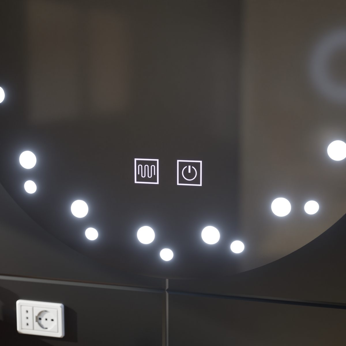 Oglinda LED Touch Ivory, Sistem Dezaburire, Diametru 60cm, Lumina Rece 6000K, imaginea 2