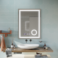 NIVERA LED Touch Mirror Defogging System, Clock and Temperature 60x80 cm Cosmetic Magnifier