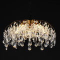 Candelabru Cristal CC9321/5FGD, 5x E14, Diametru 50cm, Auriu