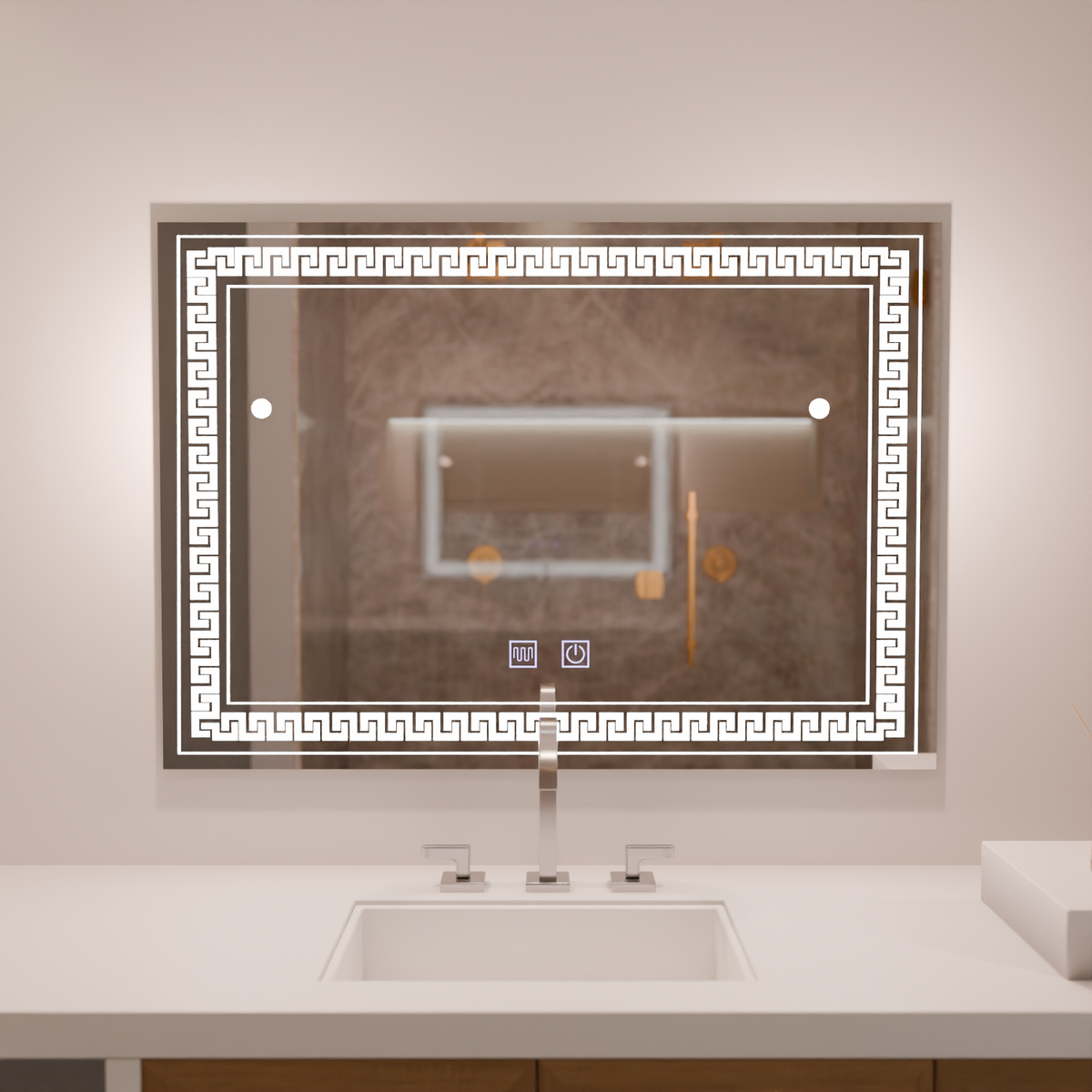 Oglinda LED Rectangulara 80x60 Touch Volta Sistem Dezaburire