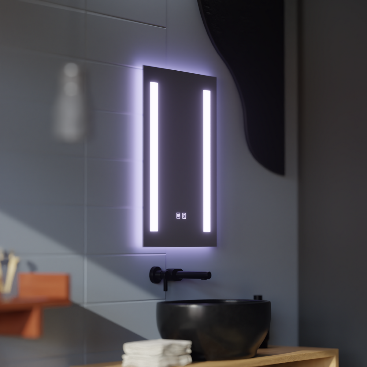 Oglinda LED Rectangulara, 50x70cm, C206S/50X70 Touch, Sistem Dezaburire, Dimabila
