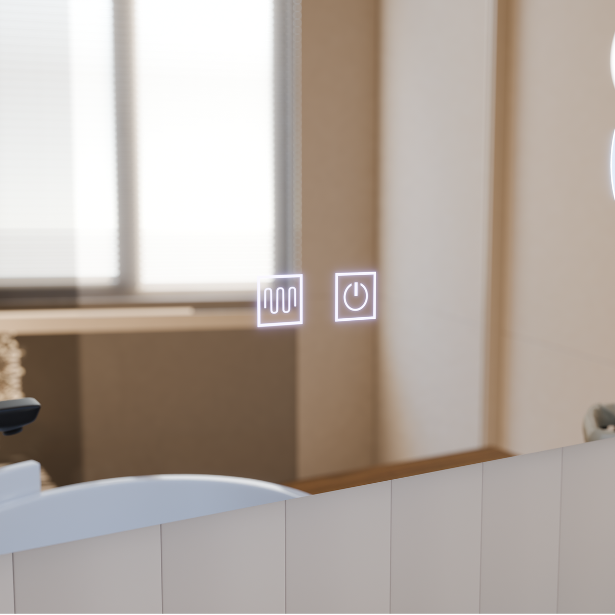 Oglinda LED Rectangulara, 80x60cm, Linea Touch, Sistem Dezaburire, Dimabila