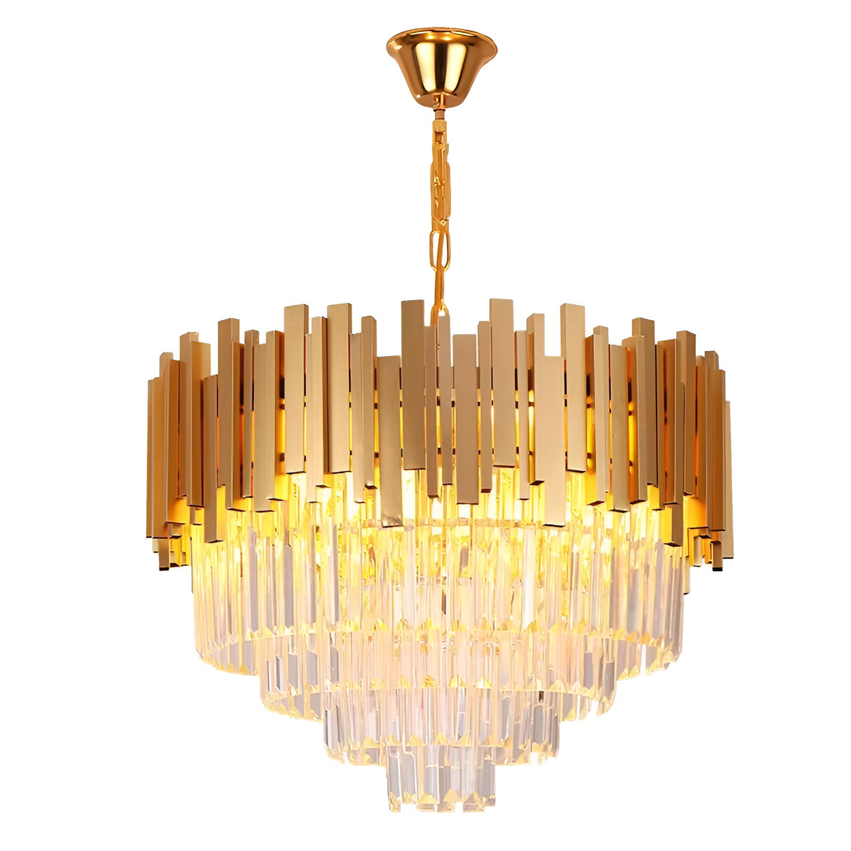 Candelabru Cristal BLOIS Magno, 8x E14, Diametru 60cm, Auriu, Inaltime Reglabila