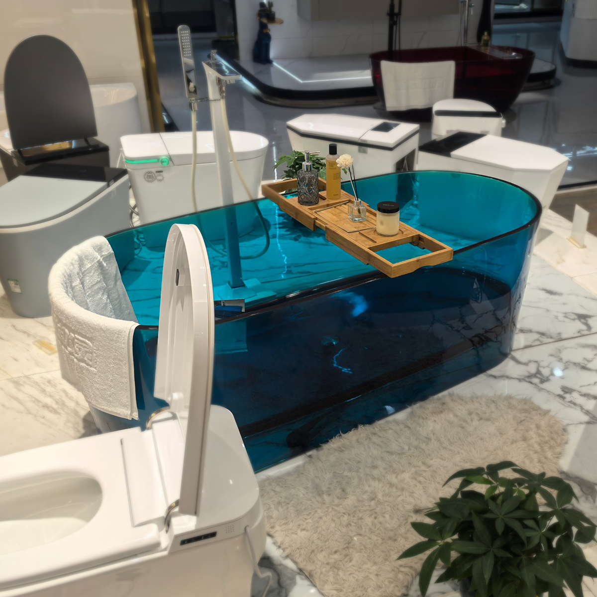 Cada Freestanding, Ovala, Sky Blue, Rasina, 170x78x56cm