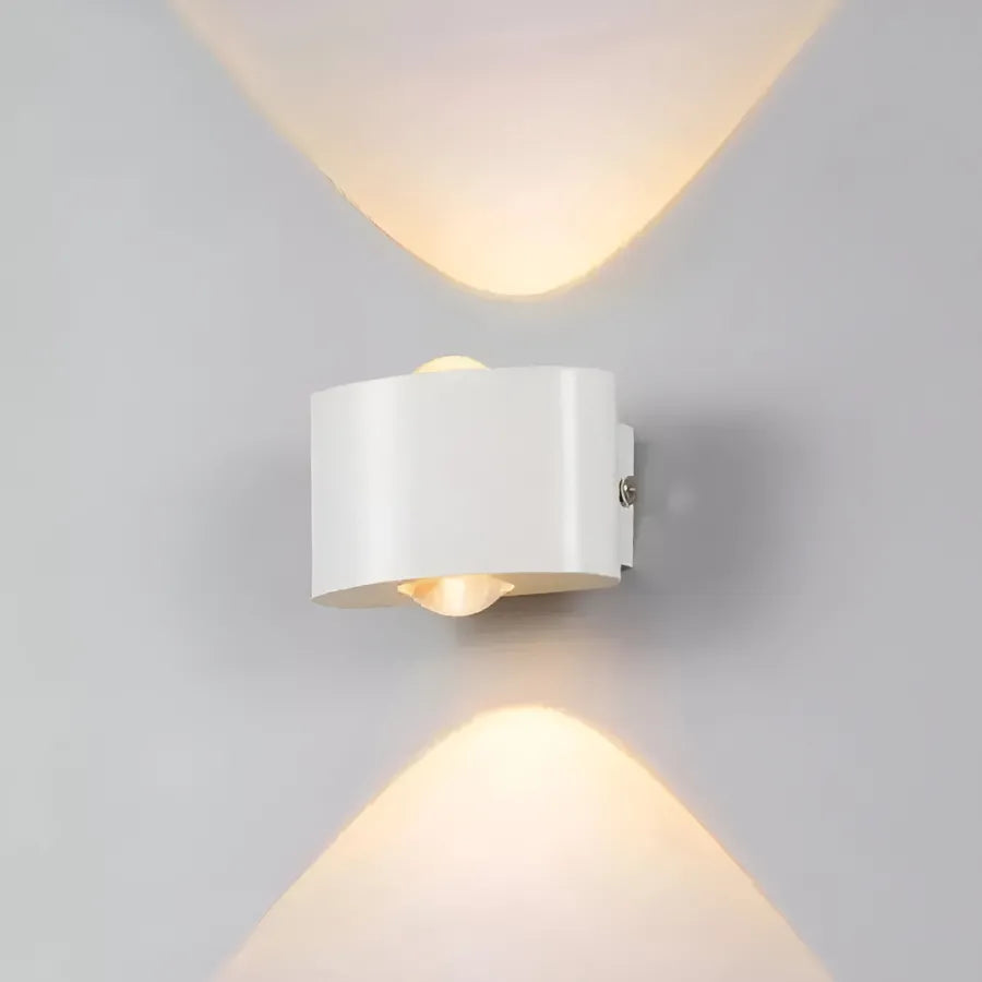 Aplica LED Fantas de Exterior si Interior, 2 Surse x 1W, IP65, Metalic, Alb, 3000K