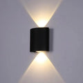 LED Wall Light for Outdoor and Indoor Use, 2 x 1W Light Sources, IP65, Metal, Black, 3000K