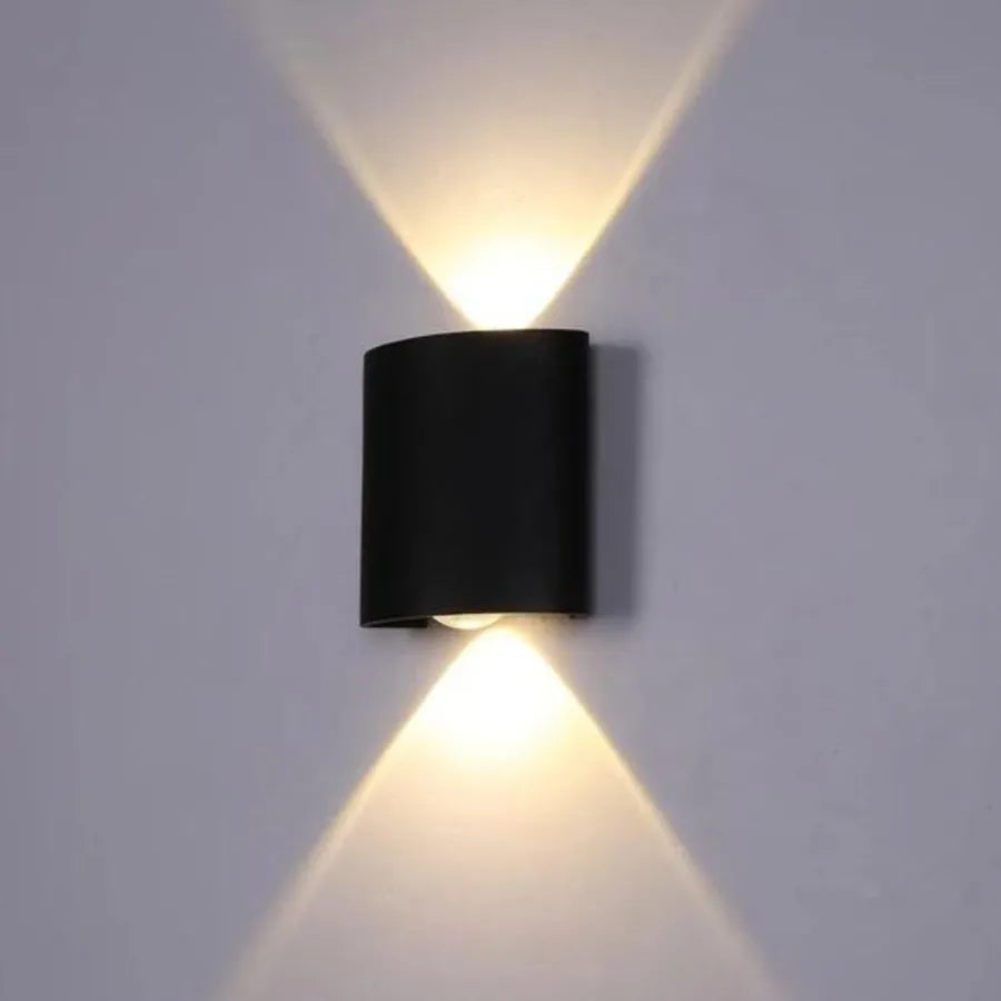 Aplica LED Fantas de Exterior si Interior, 2 Surse x 1W, IP65, Metalic, Negru, 3000K, imaginea 1