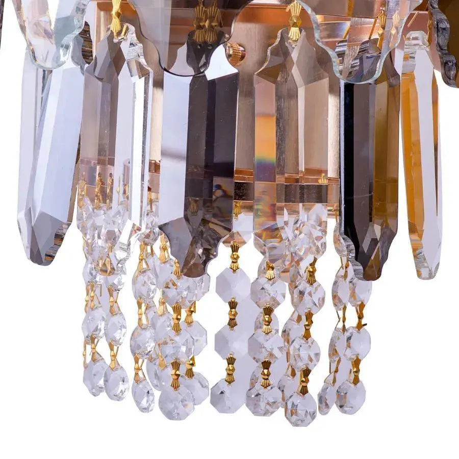 Aplica Leandro, 2xE14, Negru, Metal si Cristal