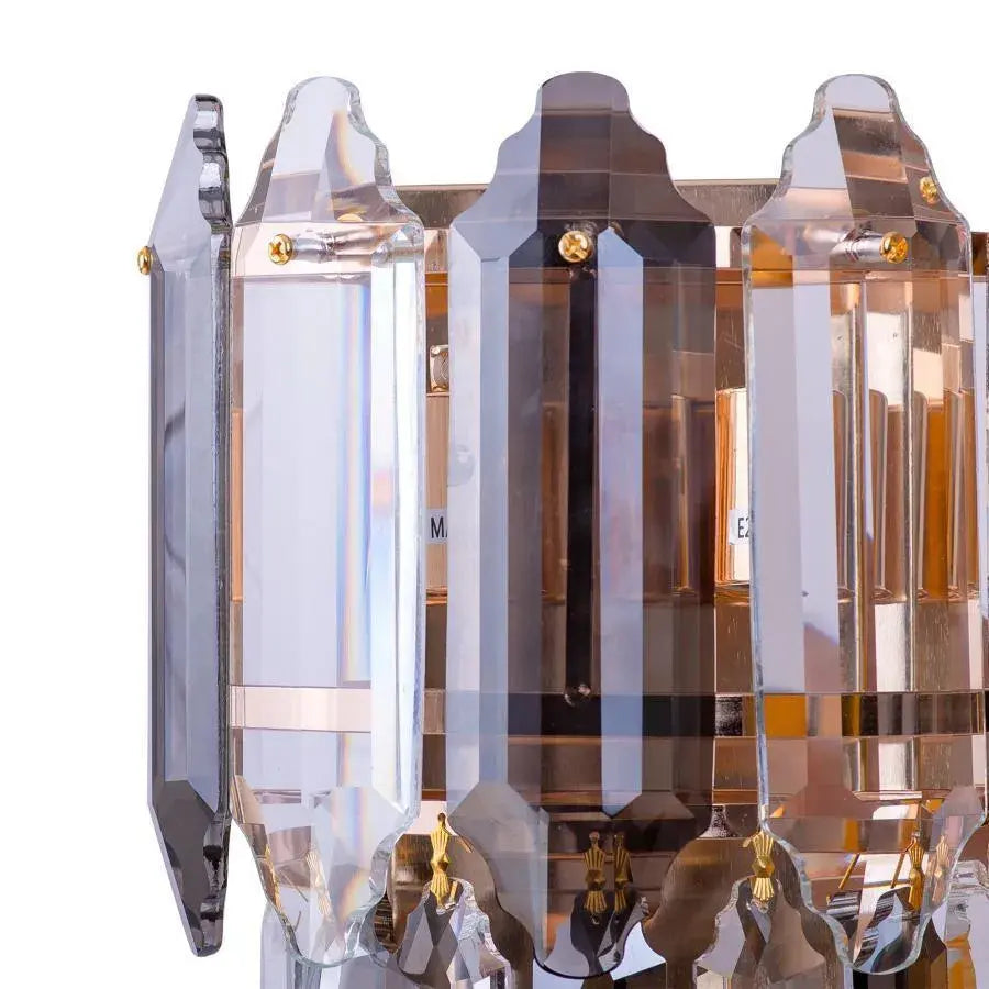 Aplica Leandro, 2xE14, Negru, Metal si Cristal