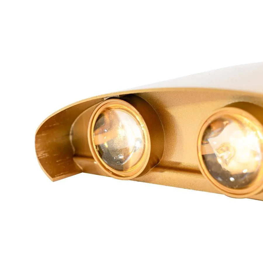 LED svietnik na exteriér a interiér, 6 zdrojov x 1 W, IP65, kovový, zlatý, 3000 K, imaginea 2